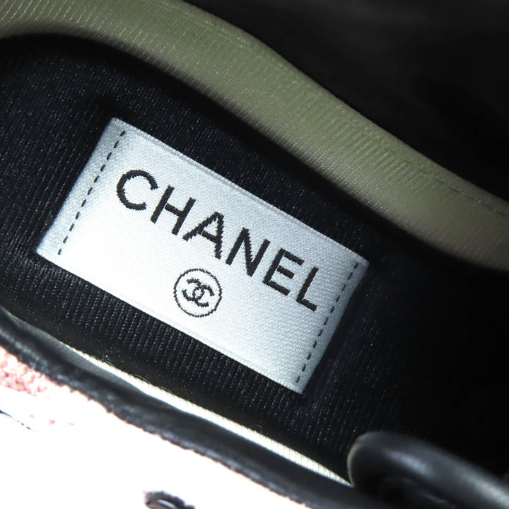 Great CHANEL sneakers COCO Mark Matelasse Logo Sole Suede Leather pink black 36 G38290