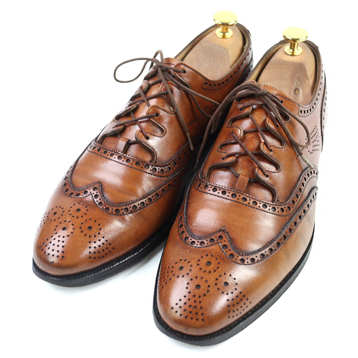 Great CROCKETT&JONES Leather shoes GHILLIE 2 Wingtip Medallion Ghillie Shoes 7.5 5899