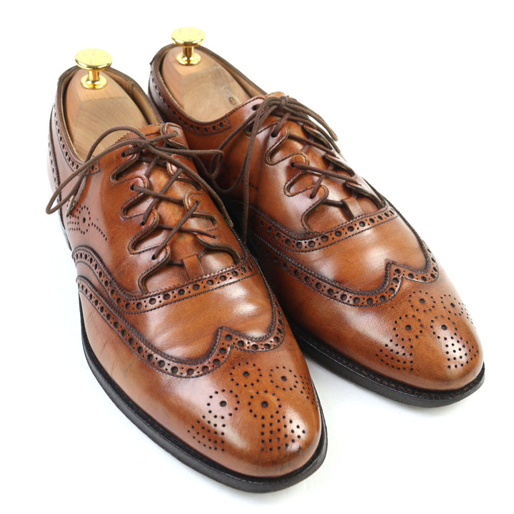 Great CROCKETT&JONES Leather shoes GHILLIE 2 Wingtip Medallion Ghillie Shoes 7.5 5899