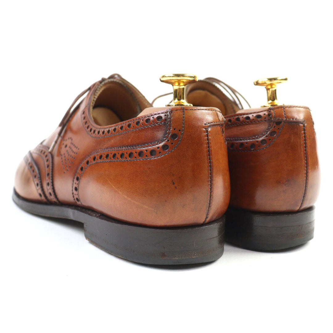 Great CROCKETT&JONES Leather shoes GHILLIE 2 Wingtip Medallion Ghillie Shoes 7.5