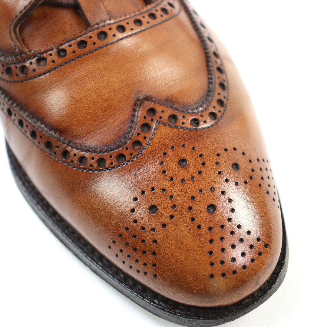 Great CROCKETT&JONES Leather shoes GHILLIE 2 Wingtip Medallion Ghillie Shoes 7.5