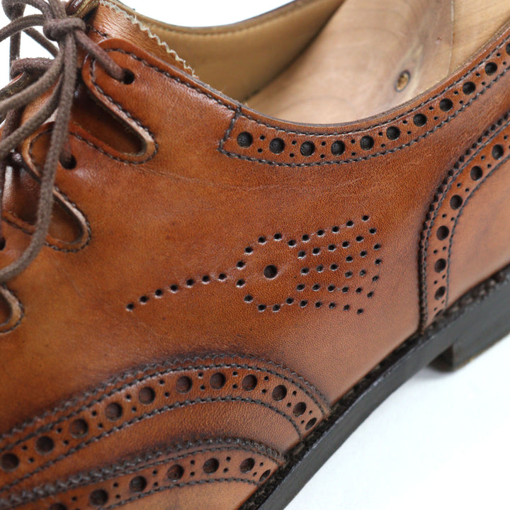 Great CROCKETT&JONES Leather shoes GHILLIE 2 Wingtip Medallion Ghillie Shoes 7.5 5899
