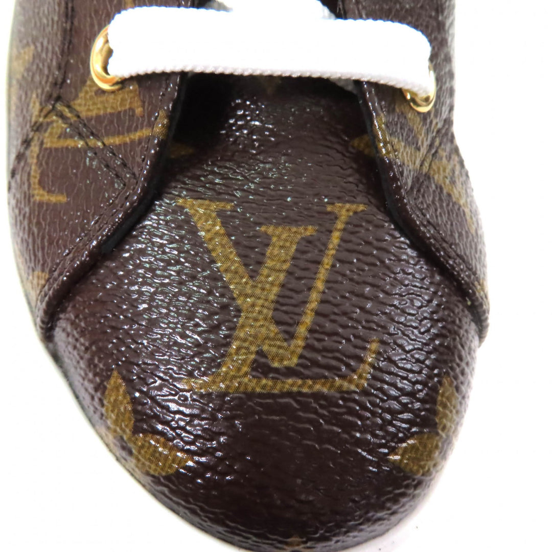 Excellent LOUIS VUITTON High cut sneakers Brown black leather Women 35
