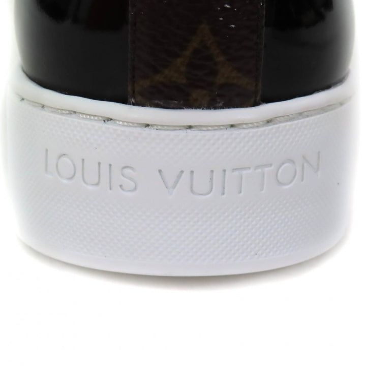 Excellent LOUIS VUITTON High cut sneakers Brown black leather Women 35