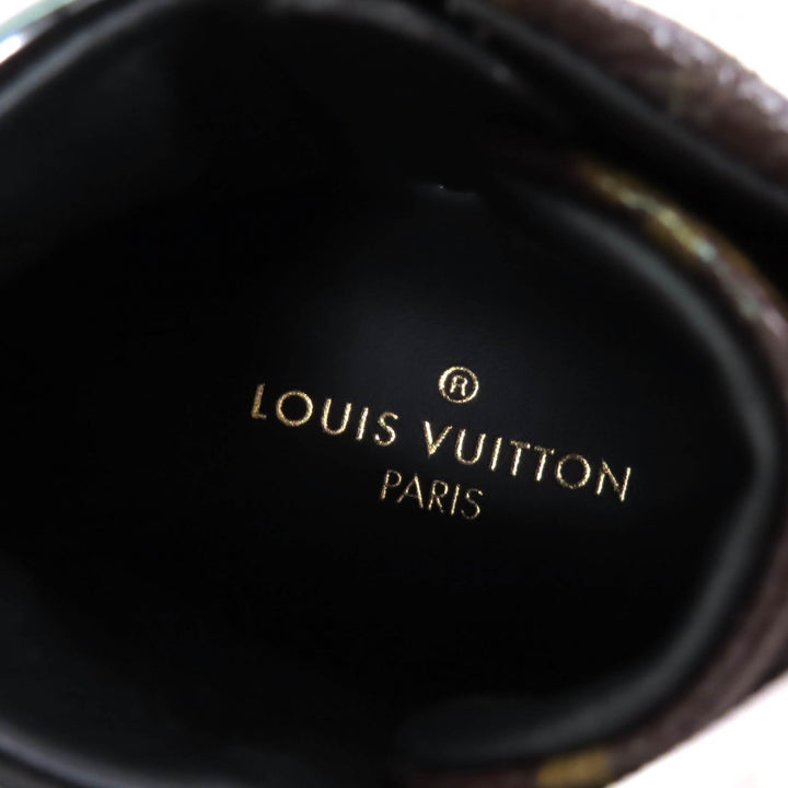 Excellent LOUIS VUITTON High cut sneakers Brown black leather Women 35