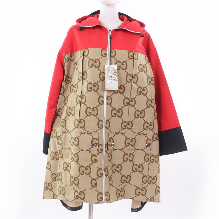 Excellent GUCCI coat TIGER Large GG pattern Red cotton Women 40 682981
