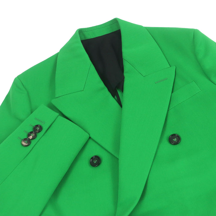 Pristine BOTTEGAVENETA tailored jacket Oversized double-breasted jacket green wool