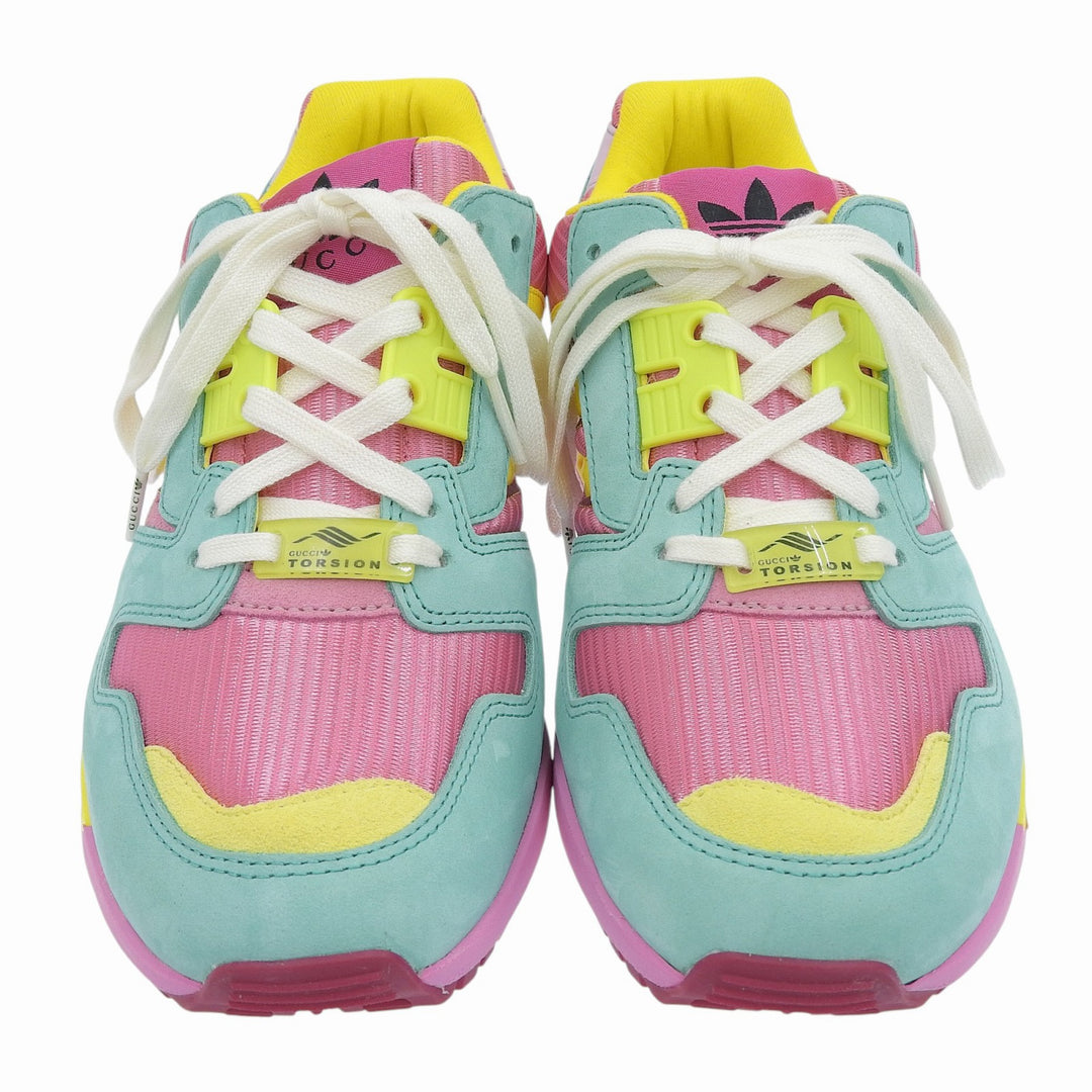 Pristine GUCCI×adidas sneakers TORSION ZX8000 Pink multi Suede leather Women 22.5 722212