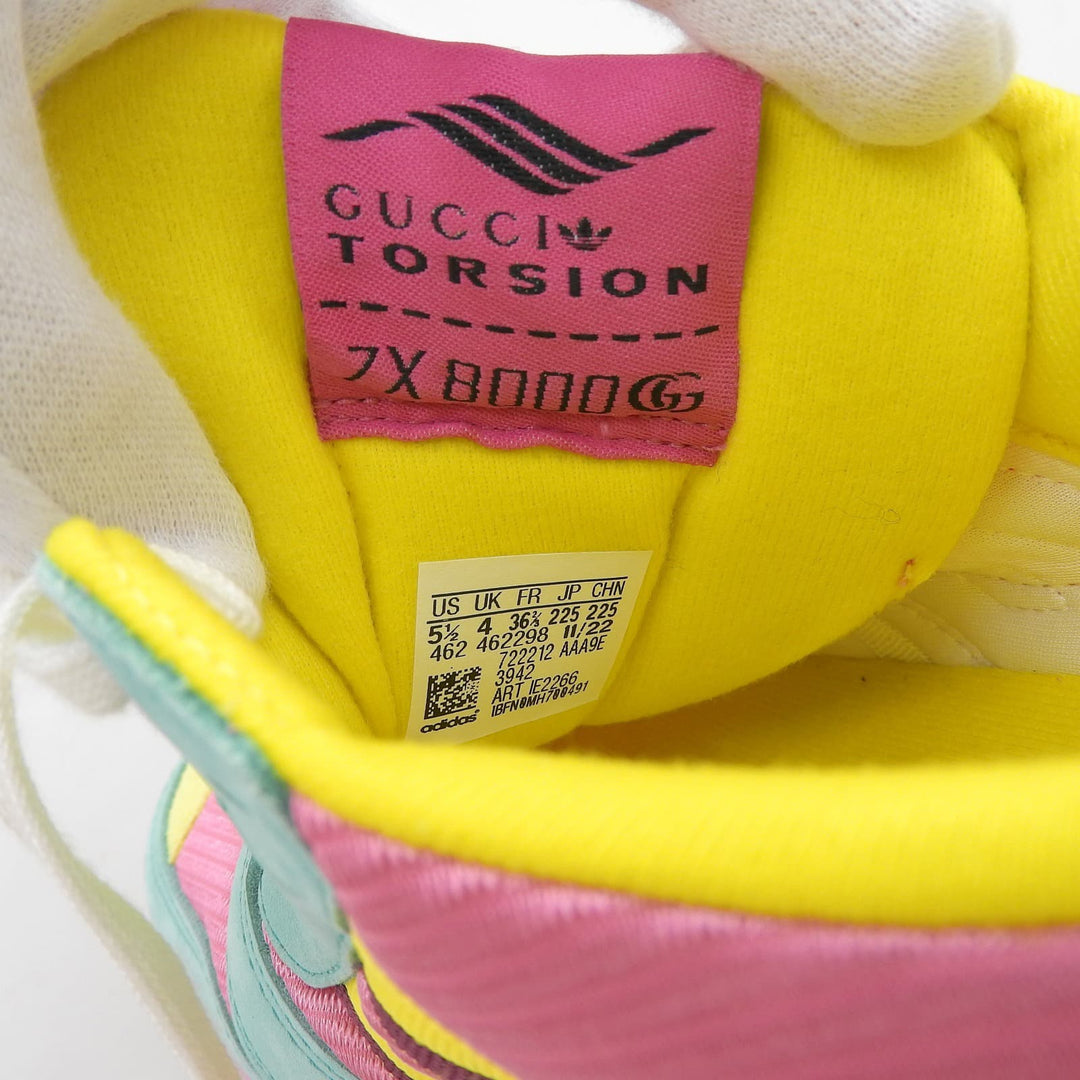 Pristine GUCCI×adidas sneakers TORSION ZX8000 Pink multi Suede leather Women 22.5 722212