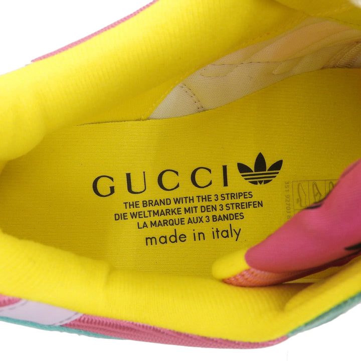 Pristine GUCCI×adidas sneakers TORSION ZX8000 Pink multi Suede leather Women 22.5 722212