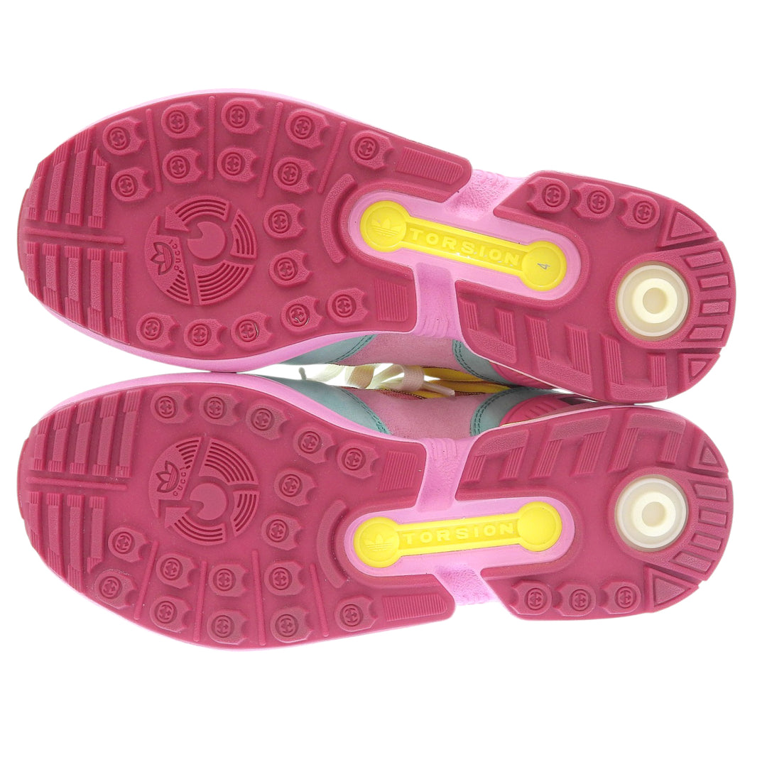 Pristine GUCCI×adidas sneakers TORSION ZX8000 Pink multi Suede leather Women 22.5 722212