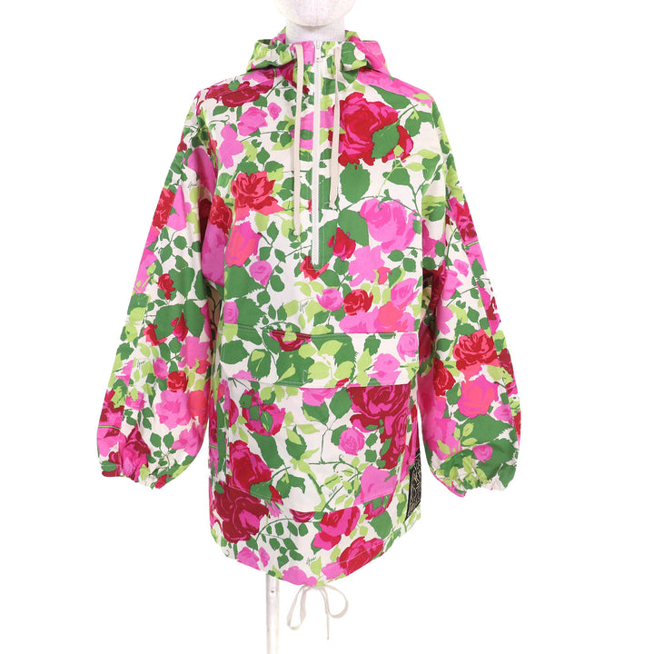 Excellent GUCCI Ken Scott hoodie Rose print half-zip hooded anorak hoodie 650618
