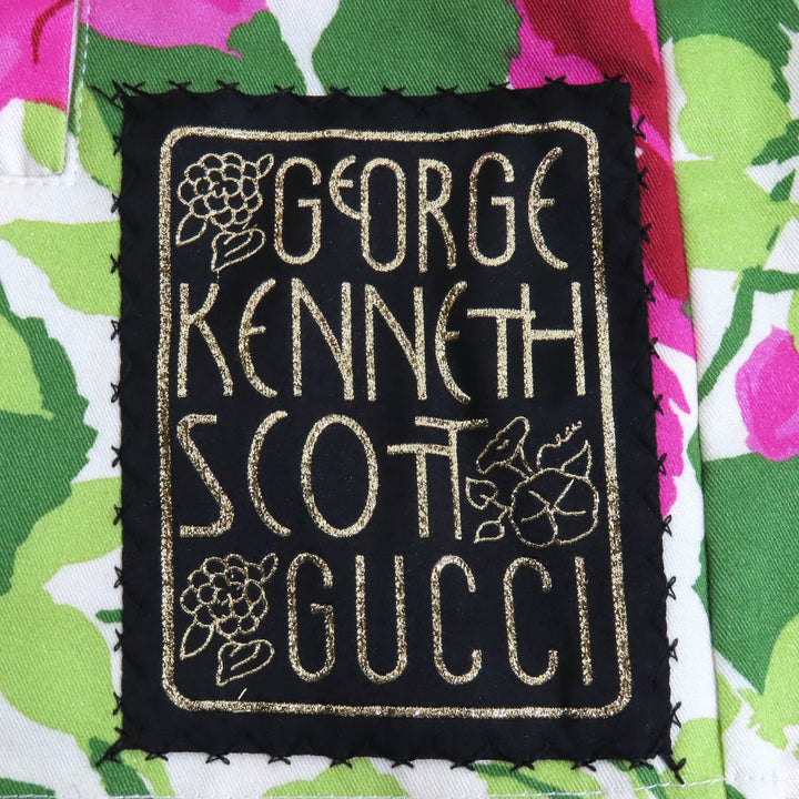 Excellent GUCCI Ken Scott hoodie Rose print half-zip hooded anorak hoodie 650618
