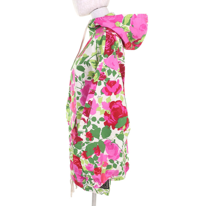 Excellent GUCCI Ken Scott hoodie Rose print half-zip hooded anorak hoodie 650618