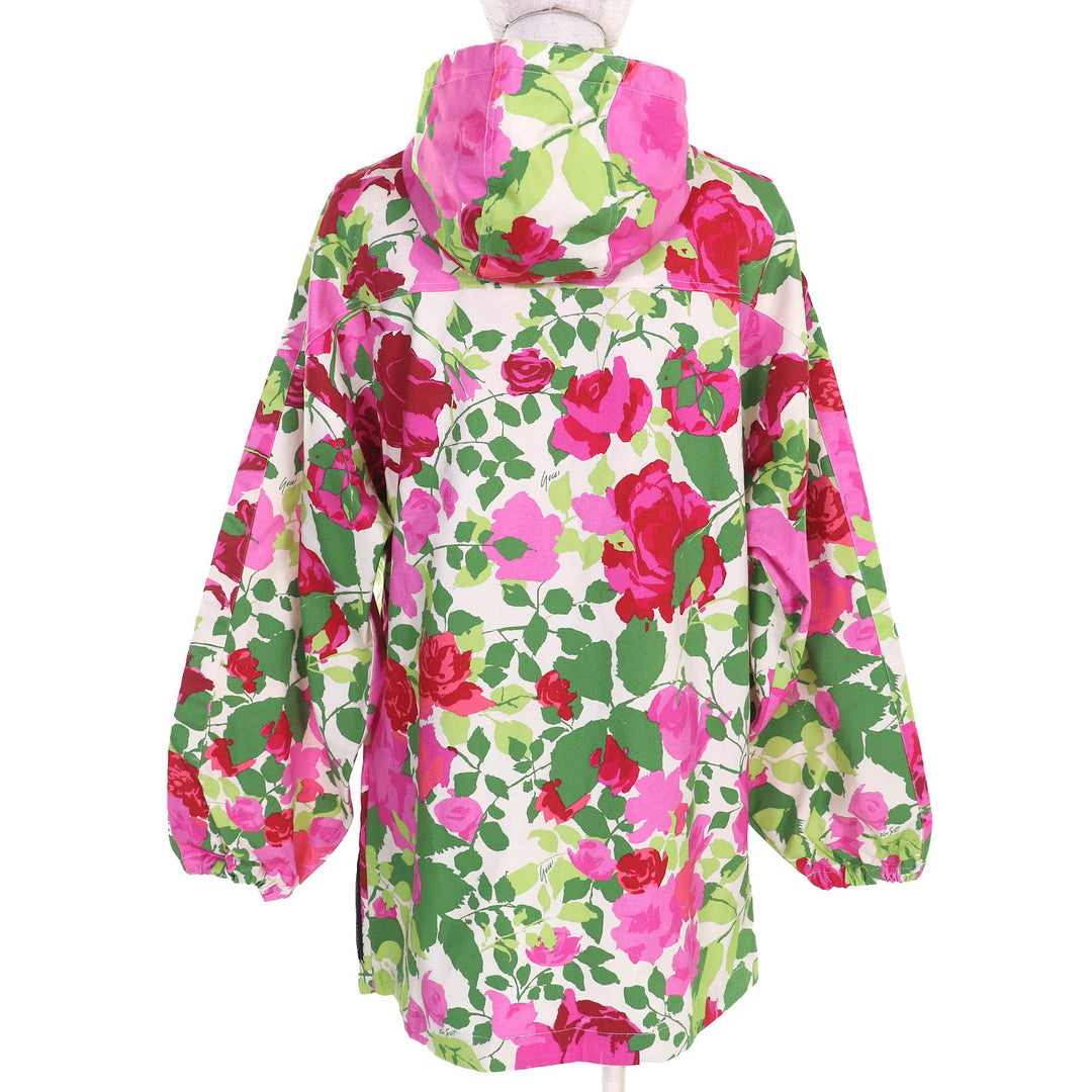 Excellent GUCCI Ken Scott hoodie Rose print half-zip hooded anorak hoodie 650618
