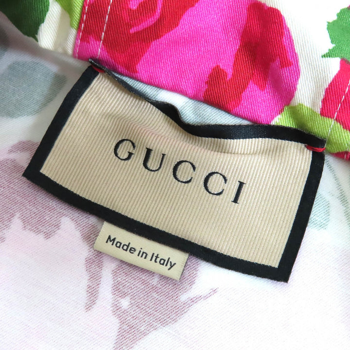 Excellent GUCCI Ken Scott hoodie Rose print half-zip hooded anorak hoodie 650618
