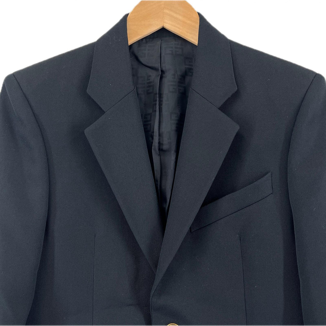Great GIVENCHY tailored jacket logo button single black polyester mens 46 BM305S11YE
