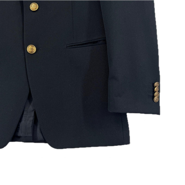 Great GIVENCHY tailored jacket logo button single black polyester mens 46 BM305S11YE