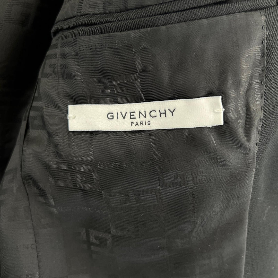 Great GIVENCHY tailored jacket logo button single black polyester mens 46 BM305S11YE