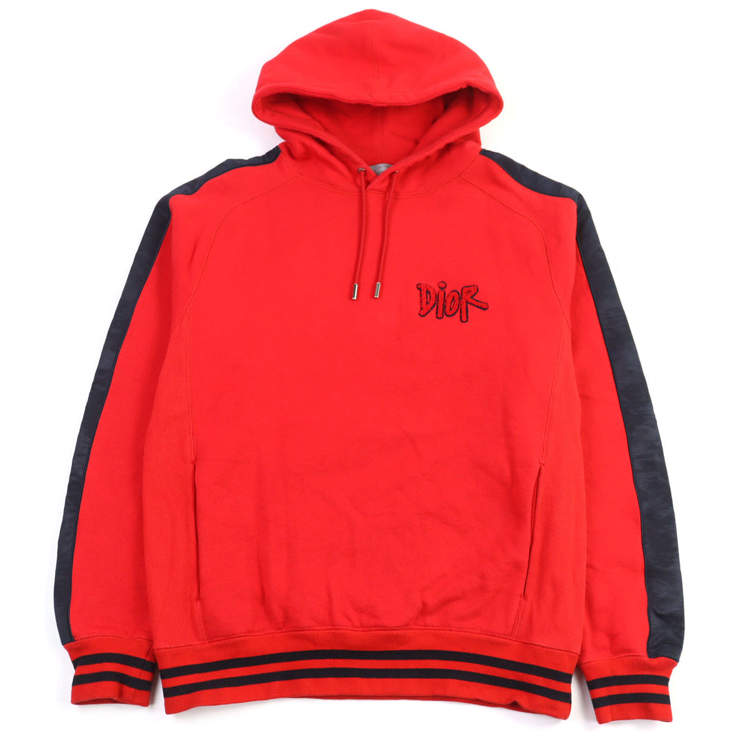 Discounted Very Good DIOR SHAWN STUSSY hoodie Red series cotton mens M 183J653A0531