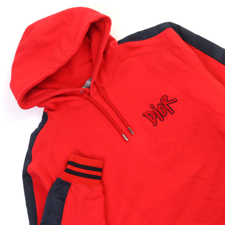 Discounted Very Good DIOR SHAWN STUSSY hoodie Red series cotton mens M 183J653A0531
