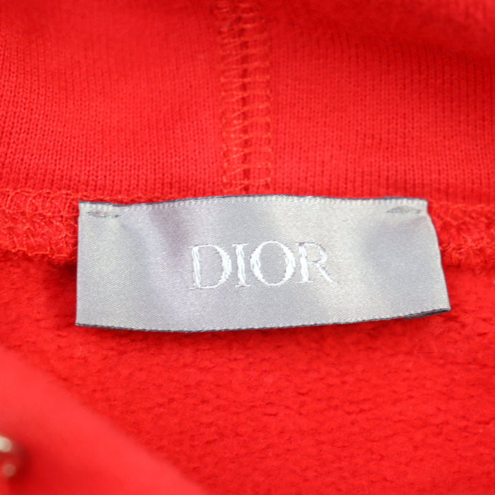 Discounted Very Good DIOR SHAWN STUSSY hoodie Red series cotton mens M 183J653A0531