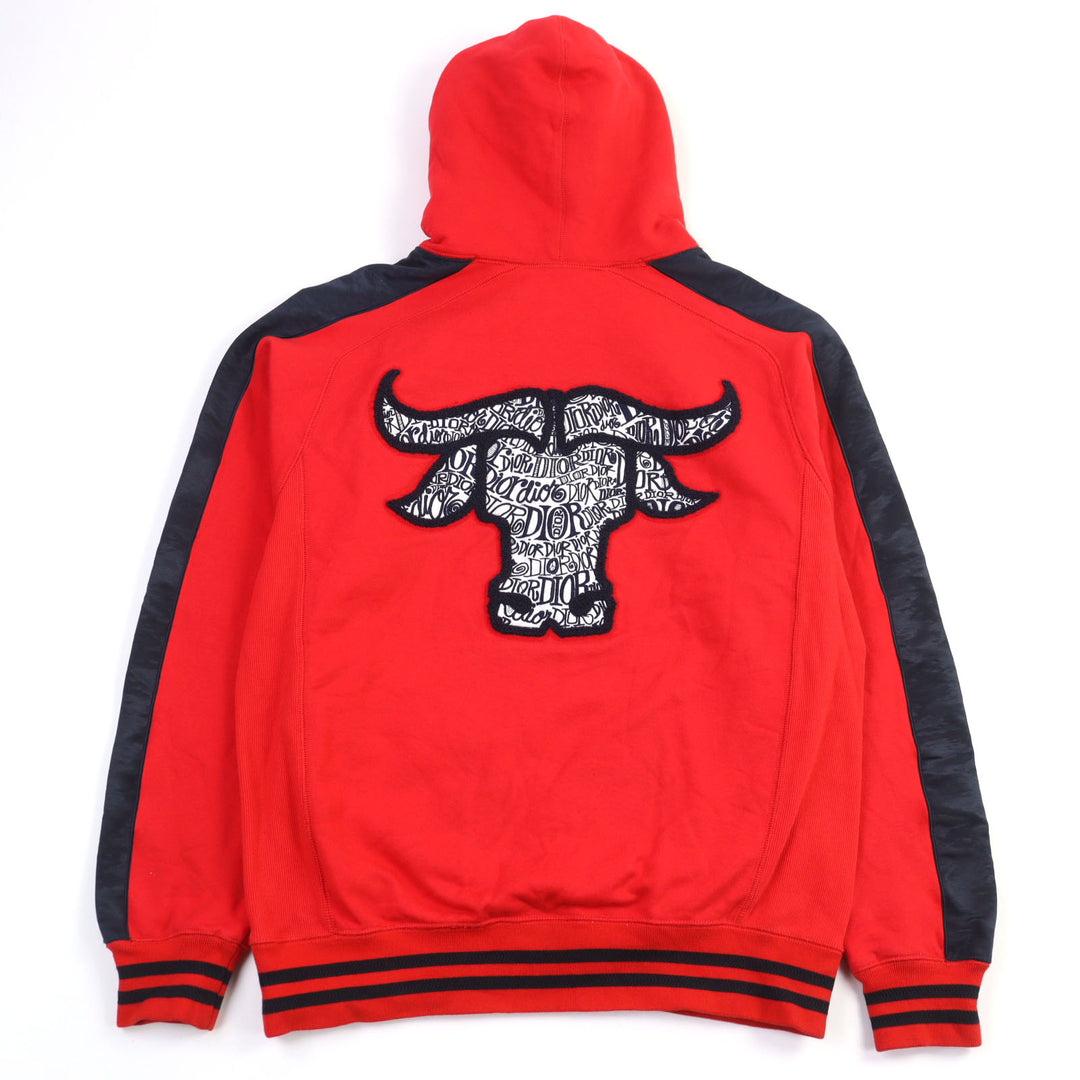 Discounted Very Good DIOR SHAWN STUSSY hoodie Red series cotton mens M 183J653A0531