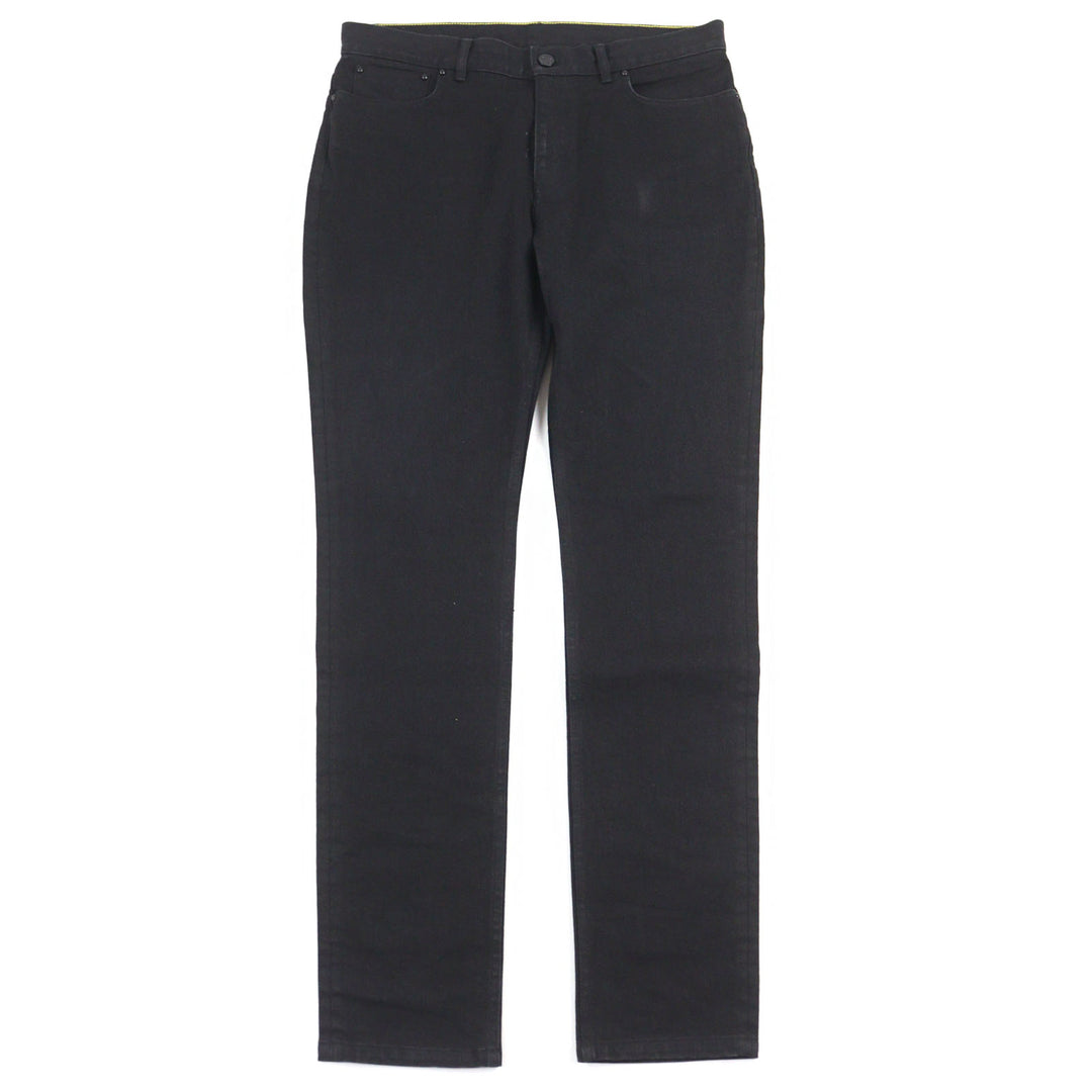 Great LOUIS VUITTON Slim stretch denim pants Logo button 34 HID70W