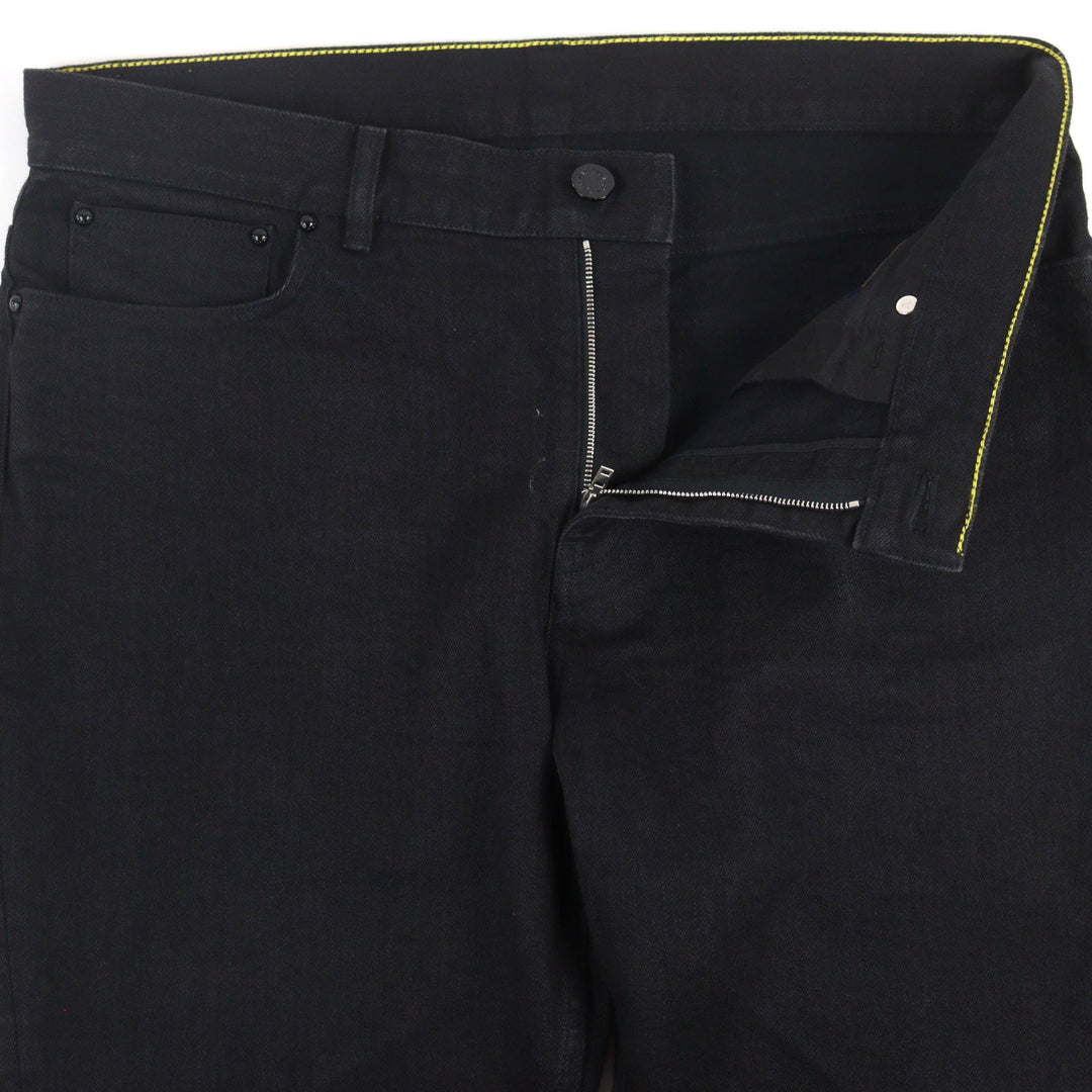 Great LOUIS VUITTON Slim stretch denim pants Logo button 34 HID70W