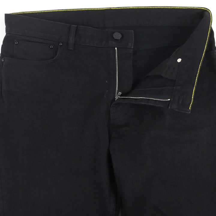Great LOUIS VUITTON Slim stretch denim pants Logo button 34 HID70W