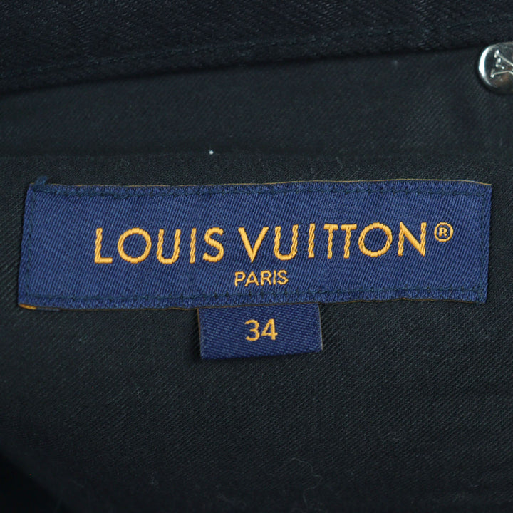 Great LOUIS VUITTON Slim stretch denim pants Logo button 34 HID70W