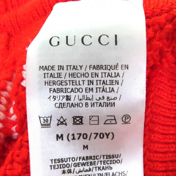 Pristine GUCCI×adidas Shorts Trefoil embroidered knit Red linen Women M 693835