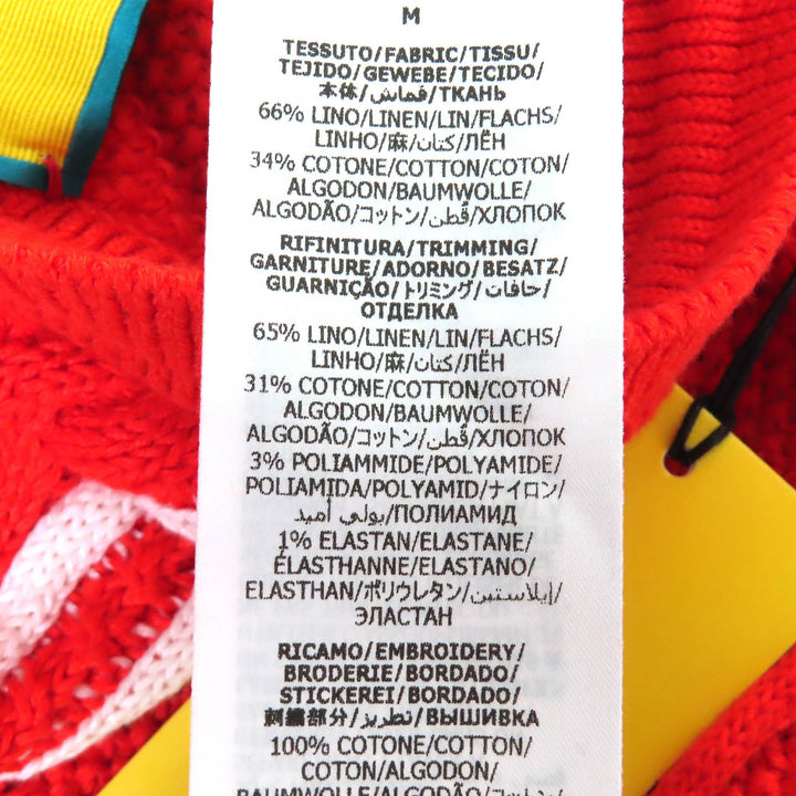 Pristine GUCCI×adidas Shorts Trefoil embroidered knit Red linen Women M 693835