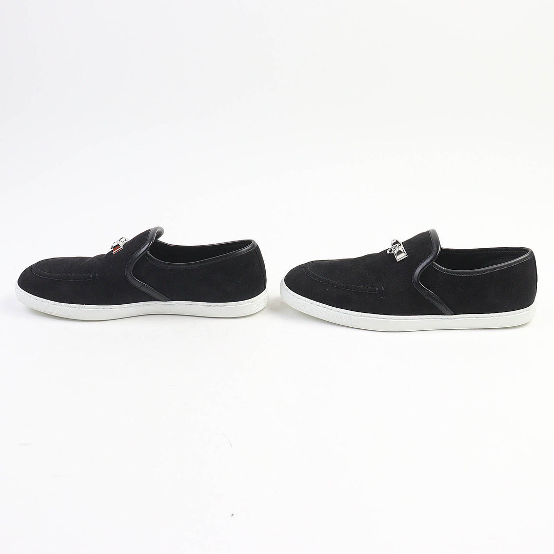 Great HERMES sneakers Jules Medor moccasins black Suede leather Women 38