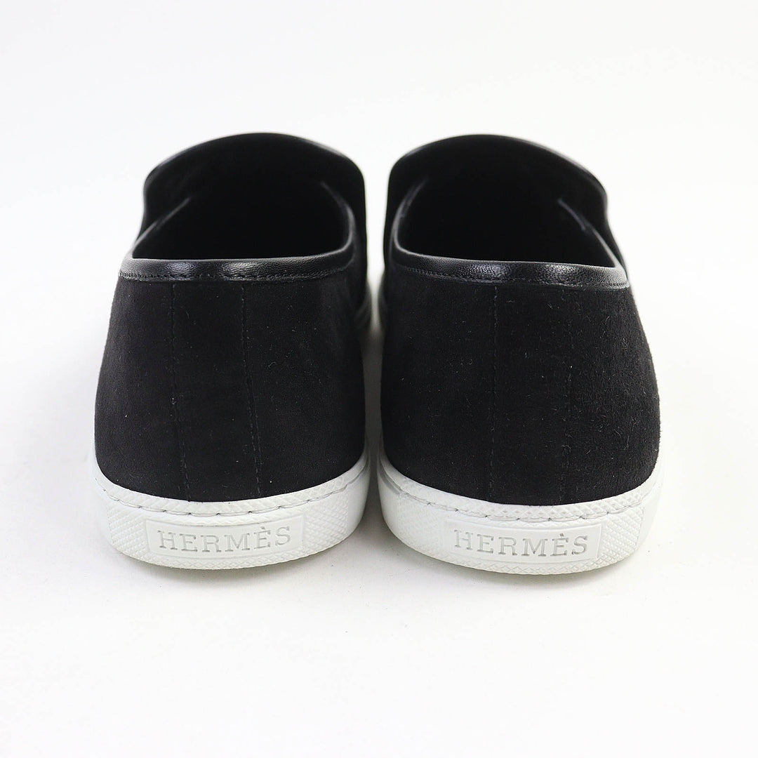Great HERMES sneakers Jules Medor moccasins black Suede leather Women 38