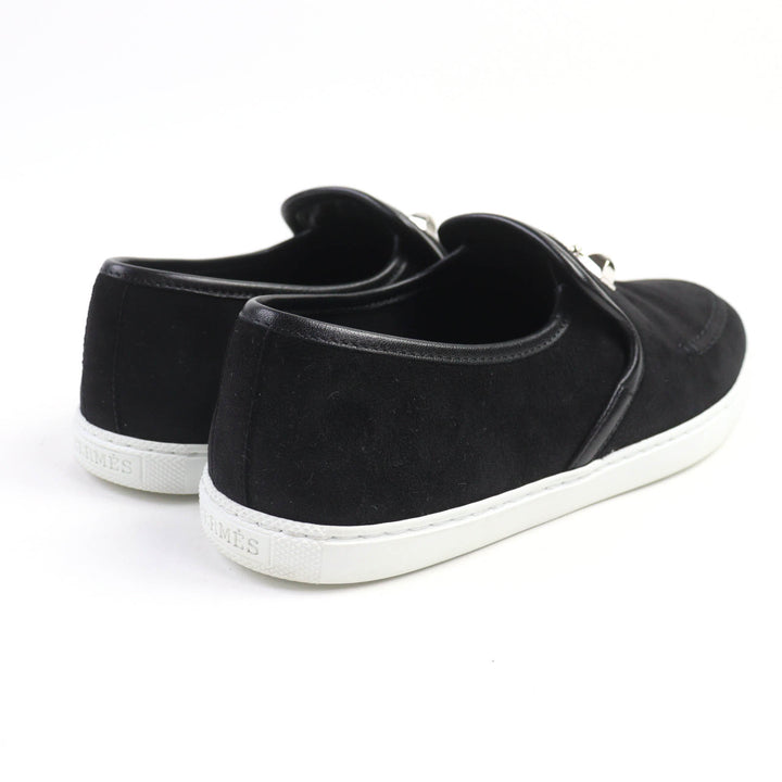 Great HERMES sneakers Jules Medor moccasins black Suede leather Women 38