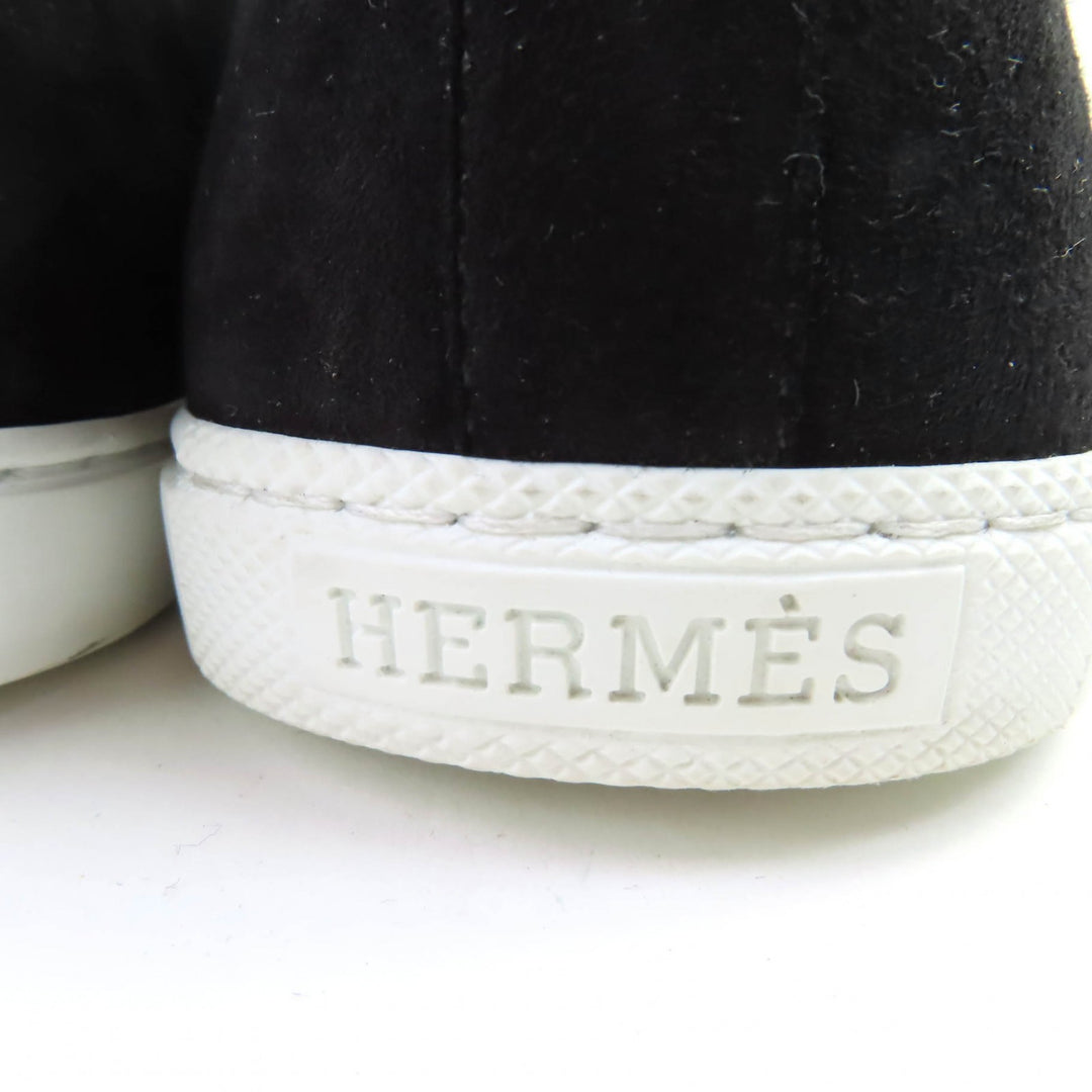 Great HERMES sneakers Jules Medor moccasins black Suede leather Women 38