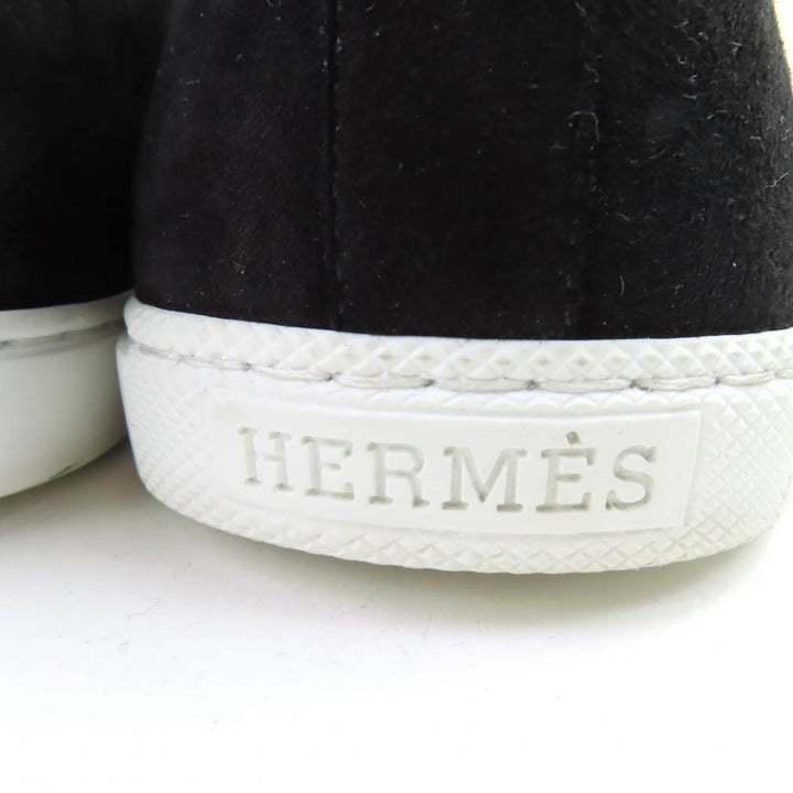 Great HERMES sneakers Jules Medor moccasins black Suede leather Women 38