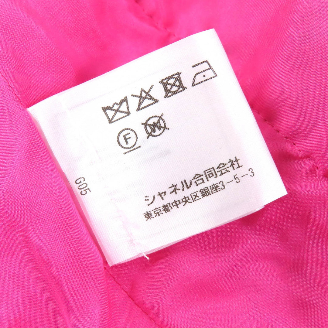 Excellent CHANEL collarless jacket pink cotton Women 36 P70041