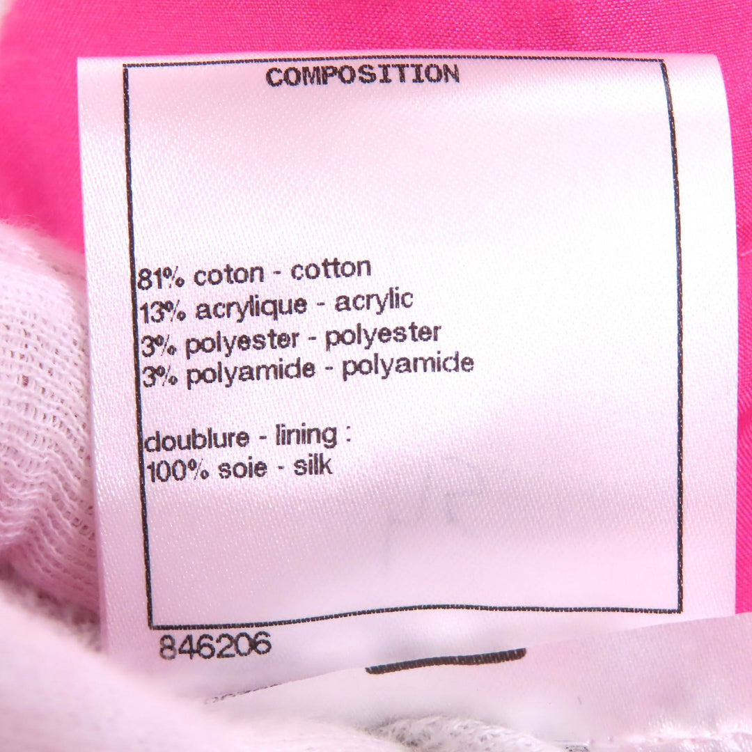 Excellent CHANEL collarless jacket pink cotton Women 36 P70041