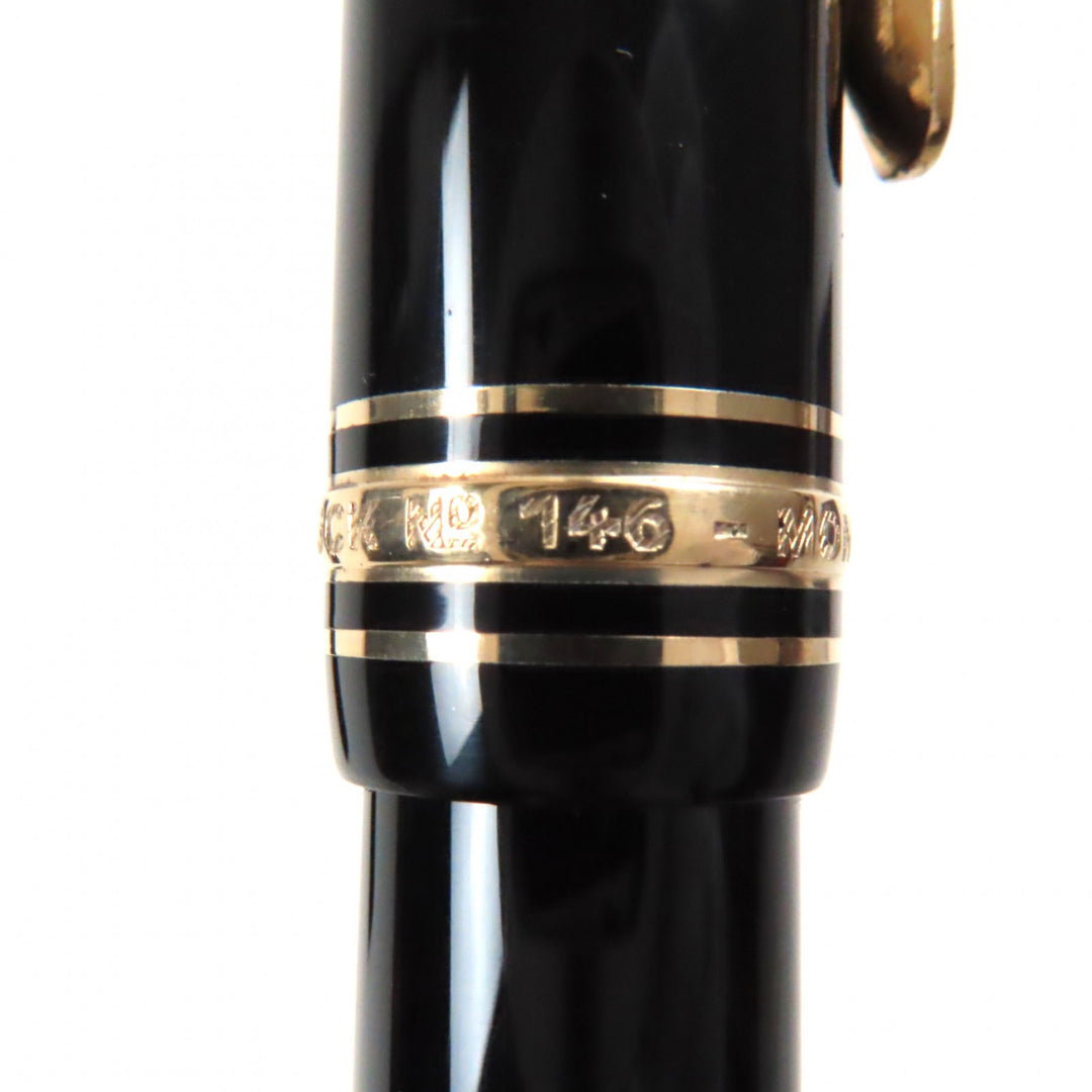 Excellent MONTBLANC fountain pen Meisterstück Classic No.146 Black gold 14K mens