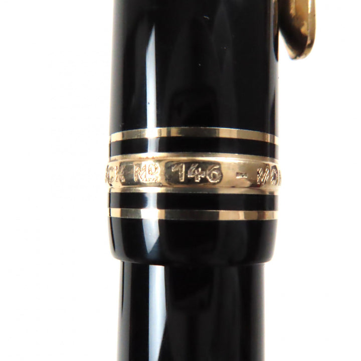 Excellent MONTBLANC fountain pen Meisterstück Classic No.146 Black gold 14K mens