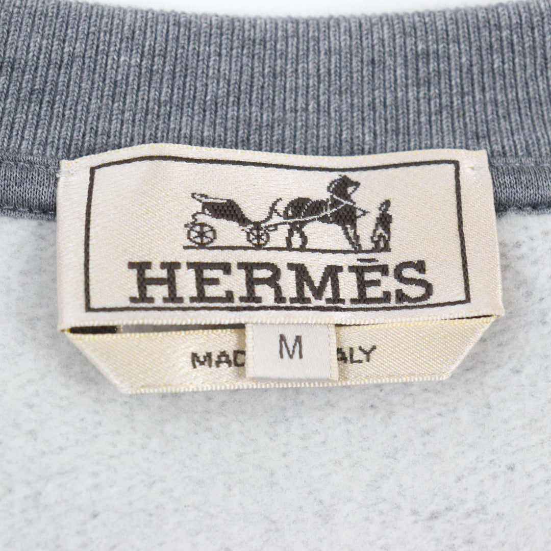 Excellent HERMES sweat Metallerie au Carre Gray cotton mens M 467810HA