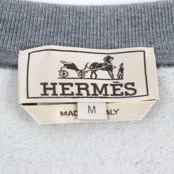 Excellent HERMES sweat Metallerie au Carre Gray cotton mens M 467810HA