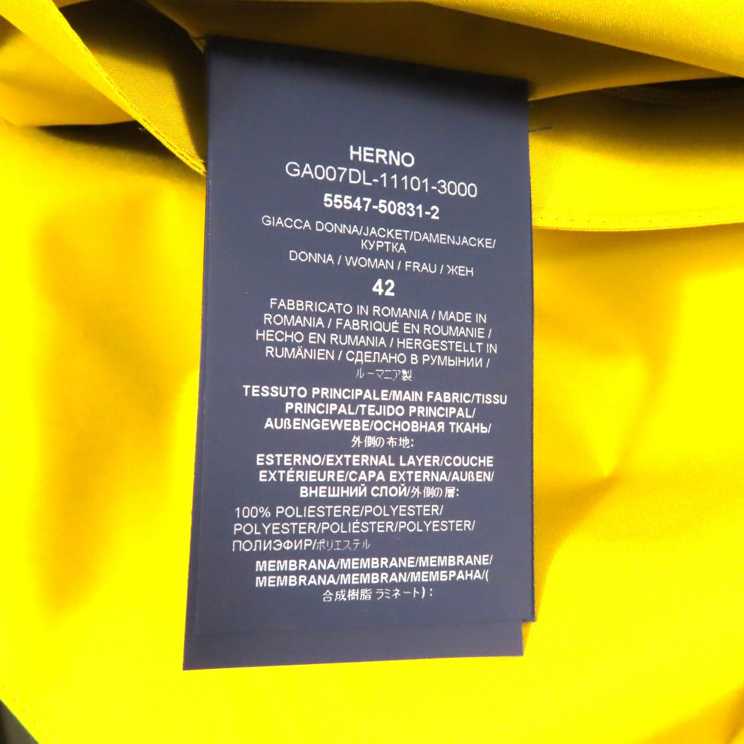 Pristine Herno Nylon jacket GORE-TEX yellow polyester Women 42 GA007DL
