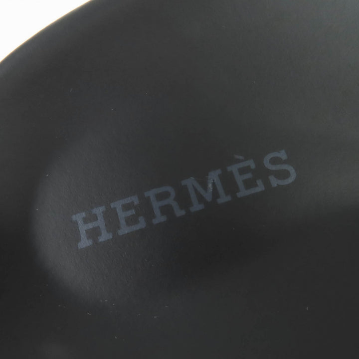 Pristine HERMES Sandals infrastructure H logo leather flats black Women 35.5