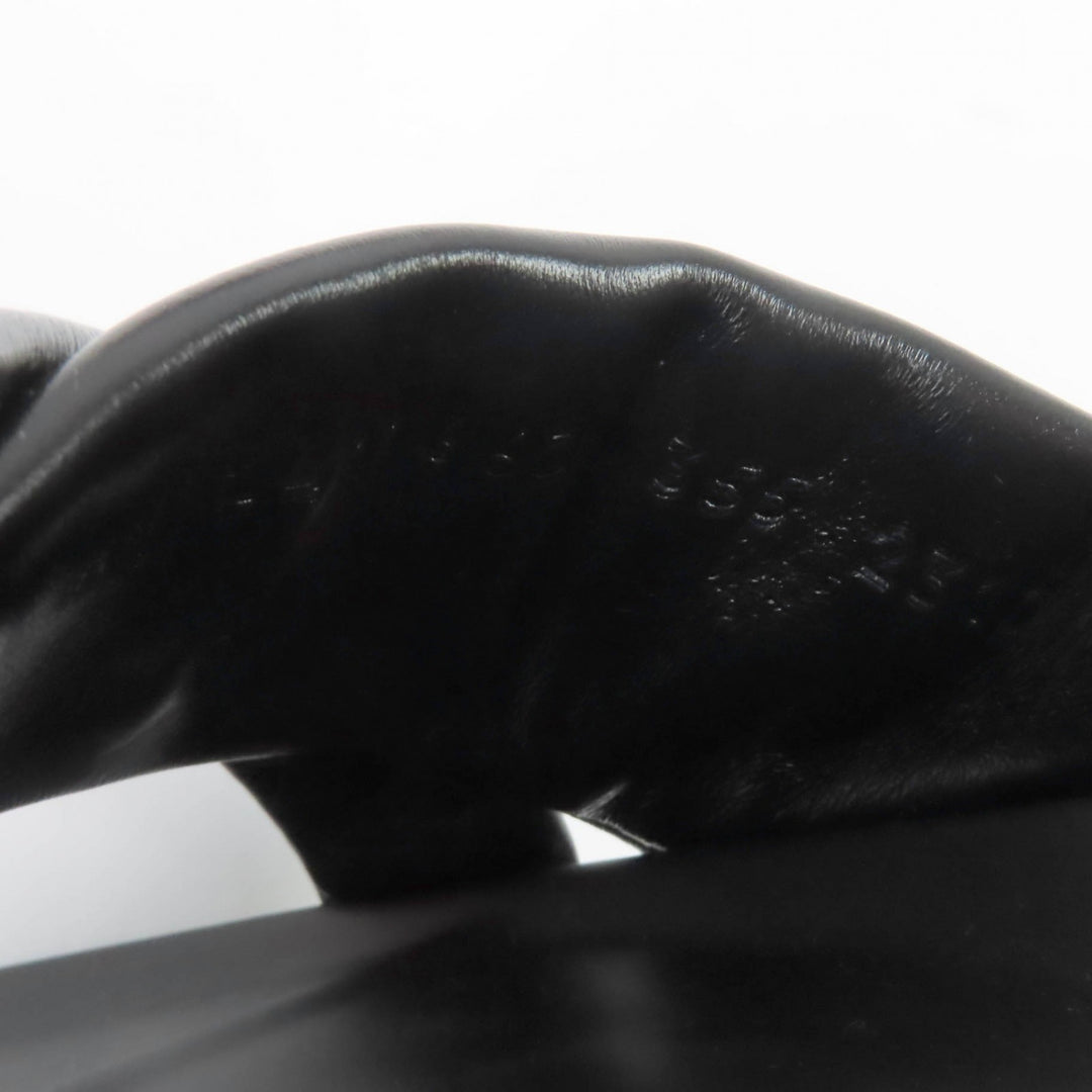 Pristine HERMES Sandals infrastructure H logo leather flats black Women 35.5