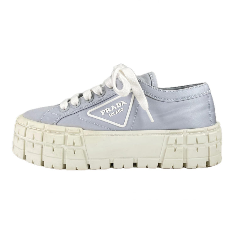 Great PRADA sneakers Re-Nylon double wheel triangle logo blue Nylon Women 35.5