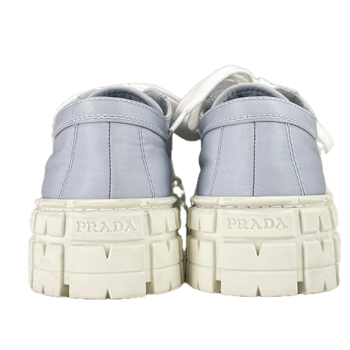 Great PRADA sneakers Re-Nylon double wheel triangle logo blue Nylon Women 35.5