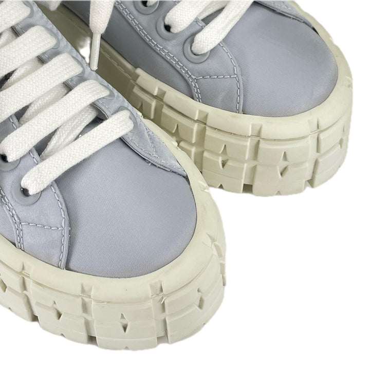 Great PRADA sneakers Re-Nylon double wheel triangle logo blue Nylon Women 35.5